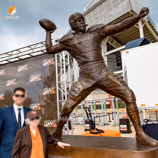 Benutzerdefinierte Turnhalle Wettbewerb Bronze Fußballspieler Skulptur Sport Figuren Statuen De Rugby