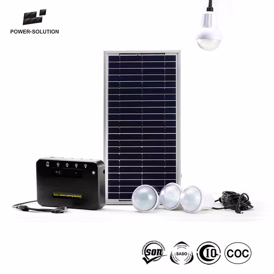 8 Watt Solar Lighting Kits Wiith 4 LED Bulbs