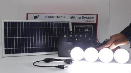 8 Watt Solar Lighting Kits Wiith 4 LED Bulbs