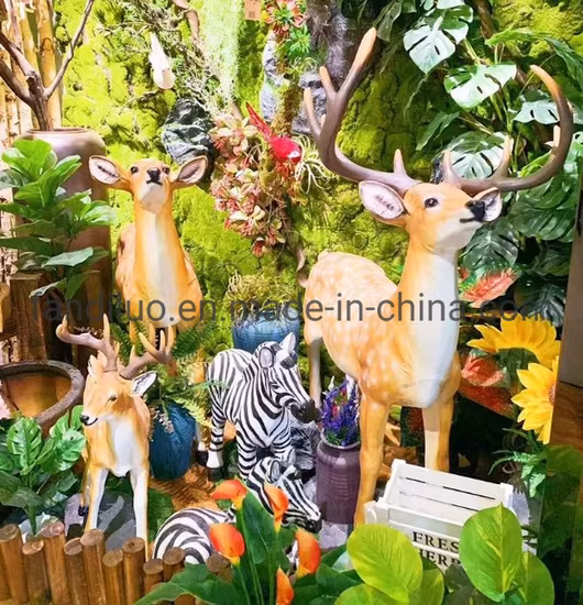 Harz-Gazelle, tibetische Antilope, Gnus, Figur, Fiberglas, Tierskulptur, Kunstharz, Outdoor-Dekoration