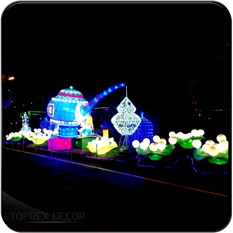 Heißer Verkauf im Freien wasserdichte IP65 chinesische traditionelle Festival Park Garten Dekoration Fischlaternen
